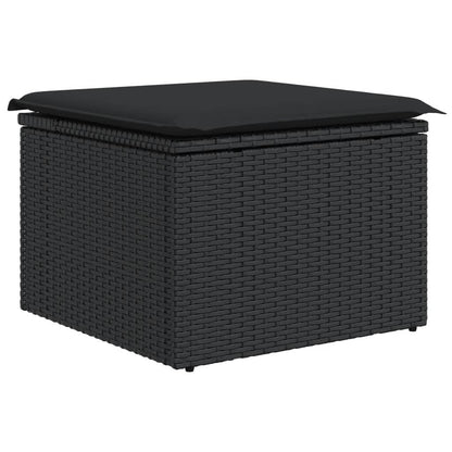 Set Divano Da Giardino 6 Pz Con Cuscini Nero In Polyrattan