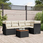 Set Divano Da Giardino 6 Pz Con Cuscini Nero In Polyrattan