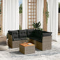 Set Divano Da Giardino 6 Pz Con Cuscini Grigio In Polyrattan