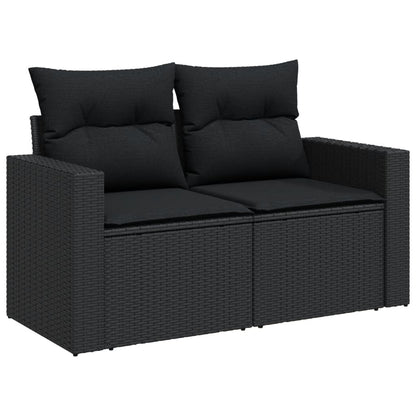 Set Divani Da Giardino 4 Pz Con Cuscini Nero In Polyrattan