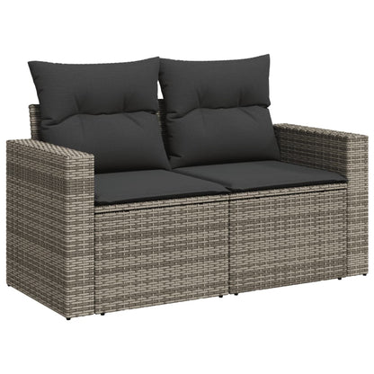 Set Divani Da Giardino 4 Pz Con Cuscini In Polyrattan Grigio