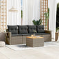 Set Divano Da Giardino 5 Pz Con Cuscini Grigio In Polyrattan