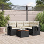 Set Divani Da Giardino 5 Pz Con Cuscini In Polyrattan Nero