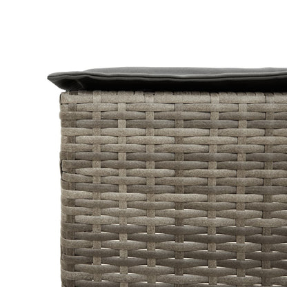 Set Bar Da Giardino 3pz Con Cuscini Grigio In Polyrattan