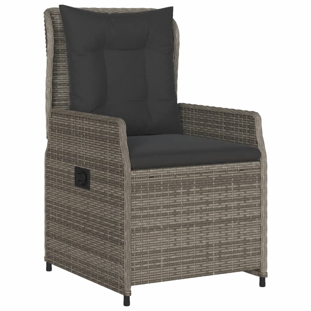 Set Da Bistrò 3 Pz Con Cuscini Grigio In Polyrattan