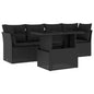 Set Divani Da Giardino 5 Pz Con Cuscini In Polyrattan Nero