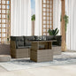 Set Divano Da Giardino 5 Pz Con Cuscini Grigio In Polyrattan