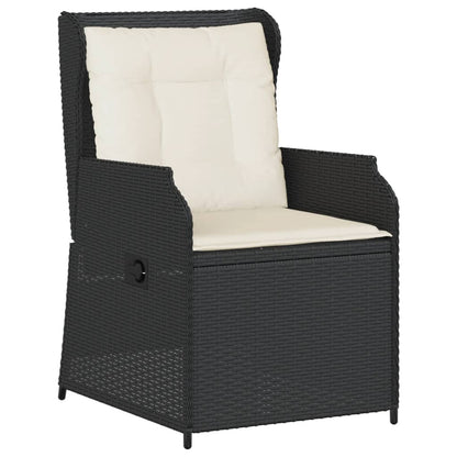 Set Divani Da Giardino 3 Pz Con Cuscini Nero In Polyrattan