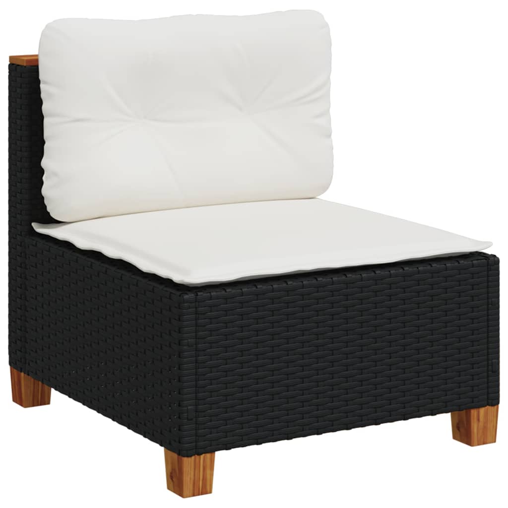 Set Divani Da Giardino 4 Pz Con Cuscini Nero In Polyrattan