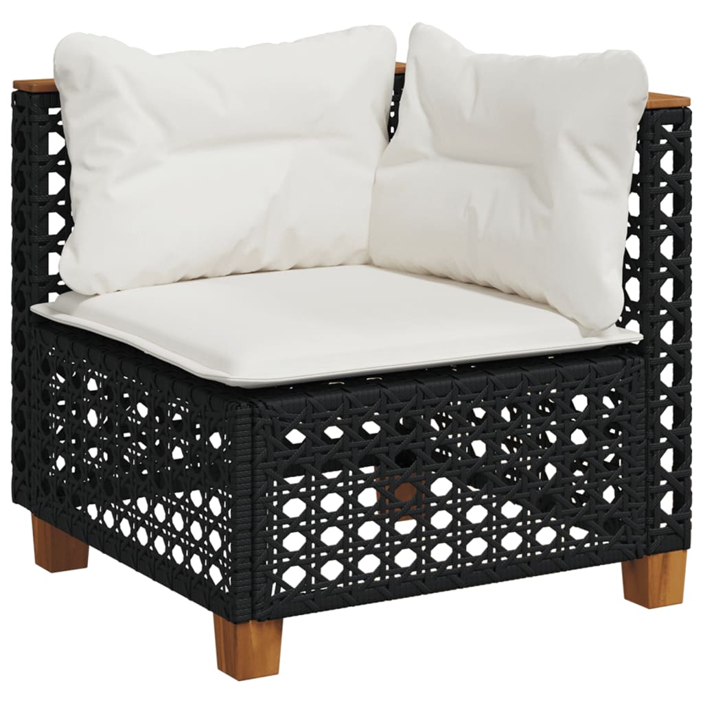 Set Divani Da Giardino 4 Pz Con Cuscini Nero In Polyrattan