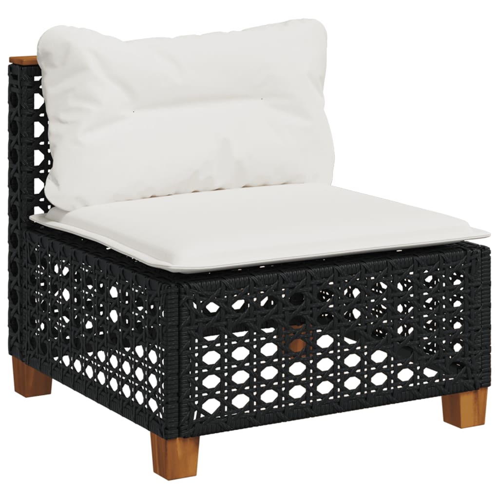 Set Divani Da Giardino 4 Pz Con Cuscini Nero In Polyrattan