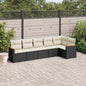 Set Divano Da Giardino 6 Pz Con Cuscini Nero In Polyrattan