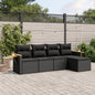 Set Divani Da Giardino 5 Pz Con Cuscini In Polyrattan Nero