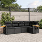 Set Divani Da Giardino 5 Pz Con Cuscini In Polyrattan Nero