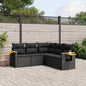 Set Divani Da Giardino 5 Pz Con Cuscini In Polyrattan Nero