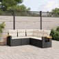 Set Divani Da Giardino 5 Pz Con Cuscini In Polyrattan Nero