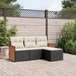 Set Divani Da Giardino 4 Pz Con Cuscini Nero In Polyrattan