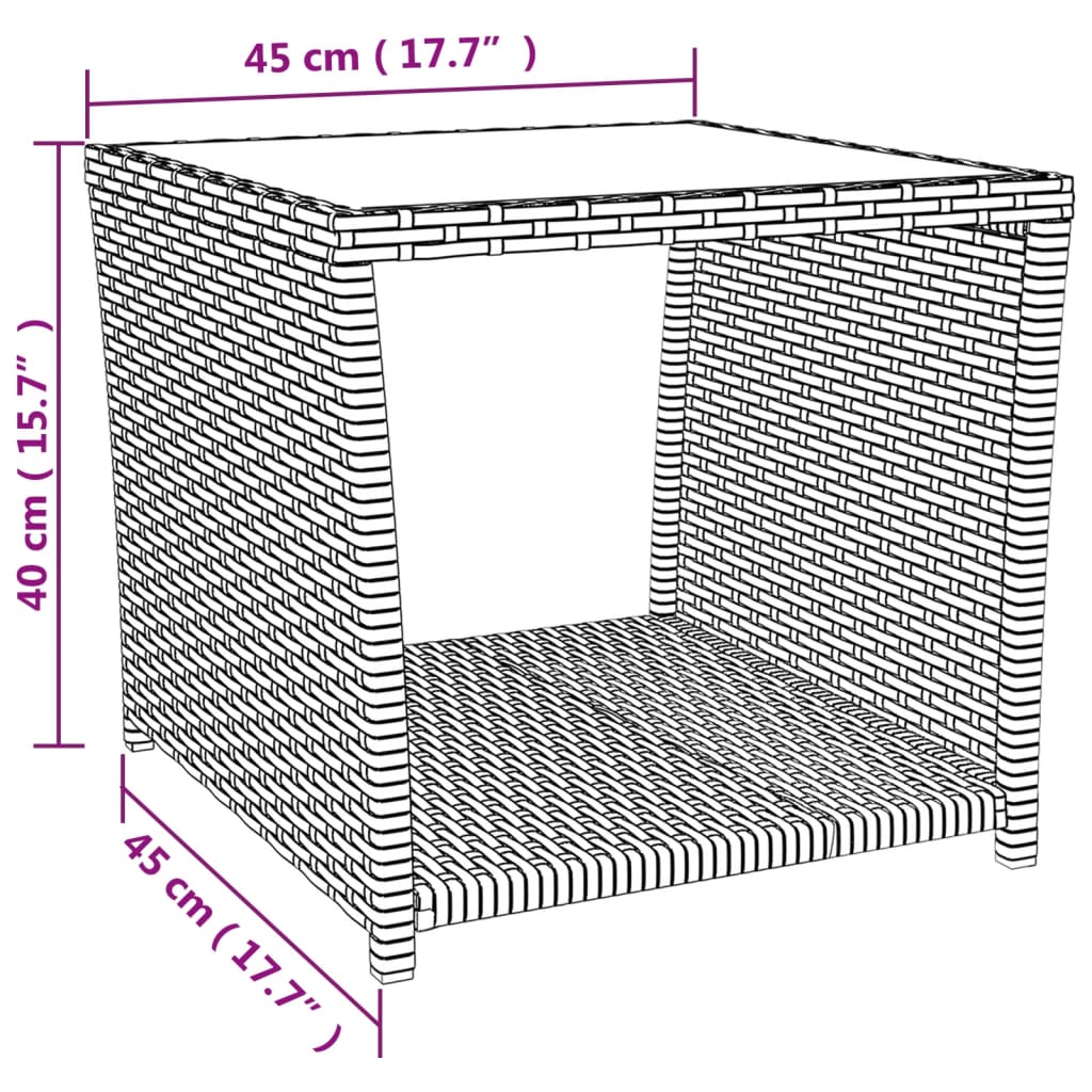 Set Da Pranzo Da Giardino 3 Pz Con Cuscini In Polyrattan Grigio