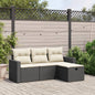 Set Divani Da Giardino 4 Pz Con Cuscini Nero In Polyrattan