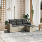 Set Divano Da Giardino 4pz Con Cuscini Grigio Chiaro Polyrattan