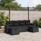 Set Divano Da Giardino 6 Pz Con Cuscini Nero In Polyrattan