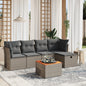 Set Divano Da Giardino 6 Pz Con Cuscini Grigio In Polyrattan