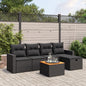 Set Divano Da Giardino 6 Pz Con Cuscini Nero In Polyrattan