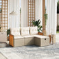 Set Divano Da Giardino 4 Pz Con Cuscini Beige In Polyrattan