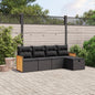 Set Divani Da Giardino 5 Pz Con Cuscini In Polyrattan Nero