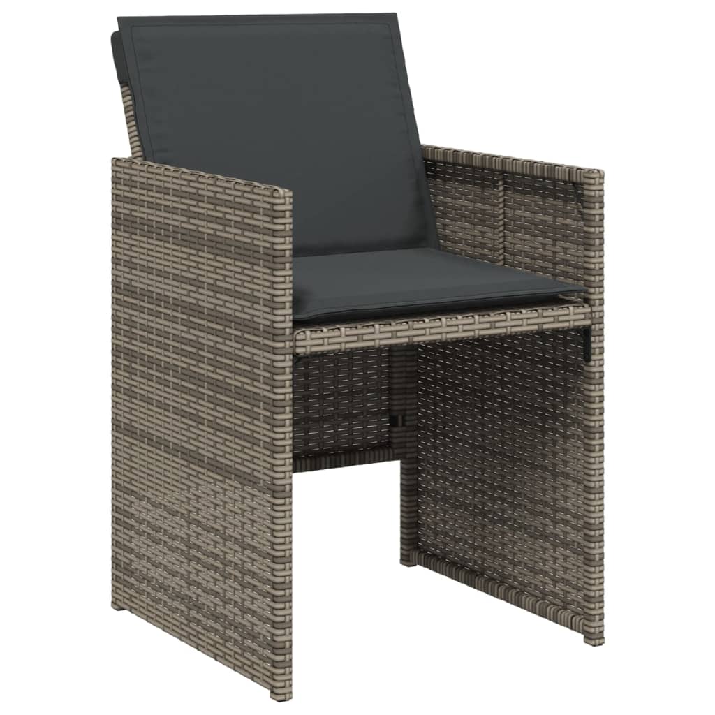 Sedie Da Giardino Con Cuscini 4pz Grigio In Polyrattan