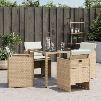 Sedie Da Giardino Con Cuscini 4 Pz Beige In Polyrattan