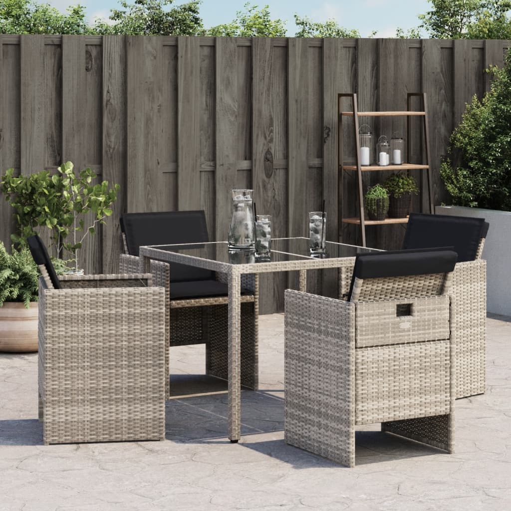 Sedie Da Giardino Con Cuscini 4 Pz Grigio Chiaro In Polyrattan