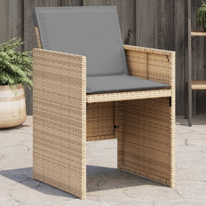 Sedie Da Giardino Con Cuscini 4 Pz Beige Misto In Polyrattan