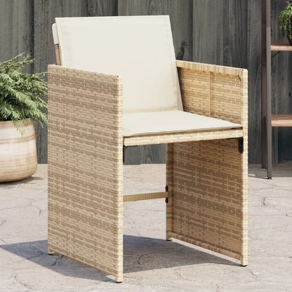 Sedie Da Giardino Con Cuscini 4 Pz Beige In Polyrattan