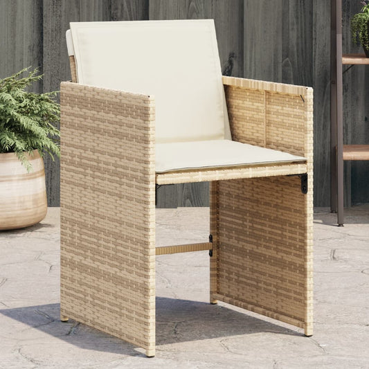 Sedie Da Giardino Con Cuscini 4 Pz Beige In Polyrattan