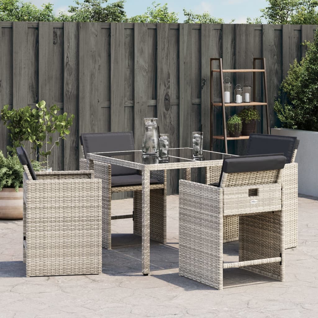 Sedie Da Giardino Con Cuscini 4 Pz Grigio Chiaro In Polyrattan