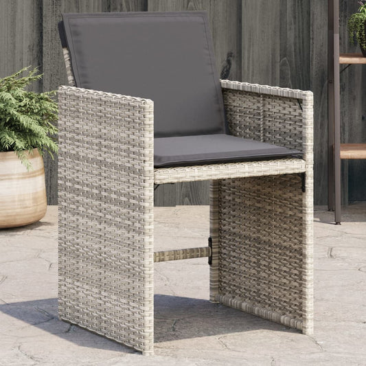 Sedie Da Giardino Con Cuscini 4 Pz Grigio Chiaro In Polyrattan