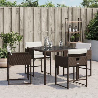 Sedie Da Giardino Con Cuscini 4 Pz Marroni In Polyrattan