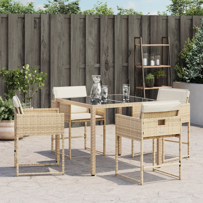 Sedie Da Giardino Con Cuscini 4 Pz Beige In Polyrattan