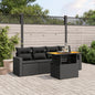 Set Divani Da Giardino 5 Pz Con Cuscini In Polyrattan Nero