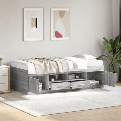 Divano Letto Con Cassetti Grigio Sonoma 75x190 Cm Multistrato