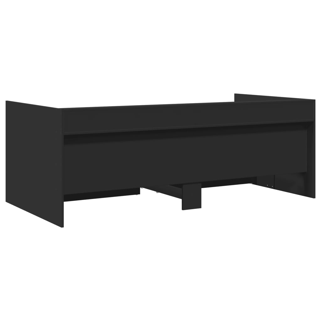 Divano Letto Con Cassetti Senza Materasso Nero 90x190 cm