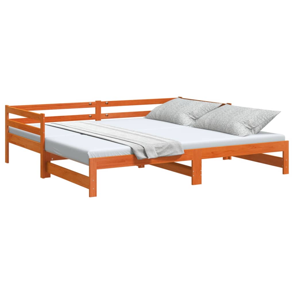 Divano Letto Con Rotelle Senza Materasso Marrone Cera 90x190 cm