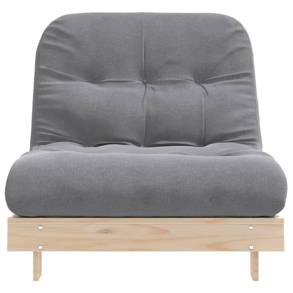 Divano Letto Futon Con Materasso 80x206x11 Legno Massello Pino