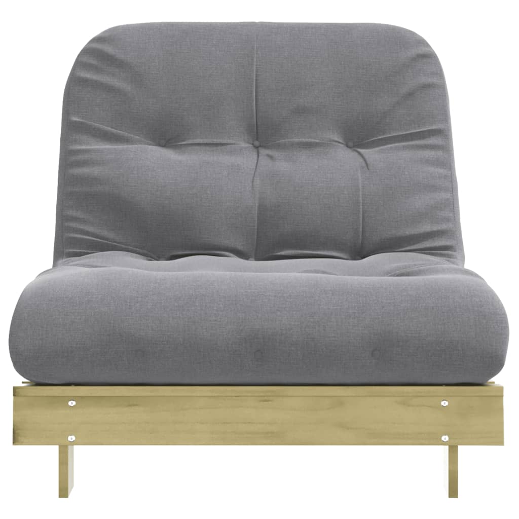 Divano Letto Futon Con Materasso 90x206x11cm Pino Impregnato