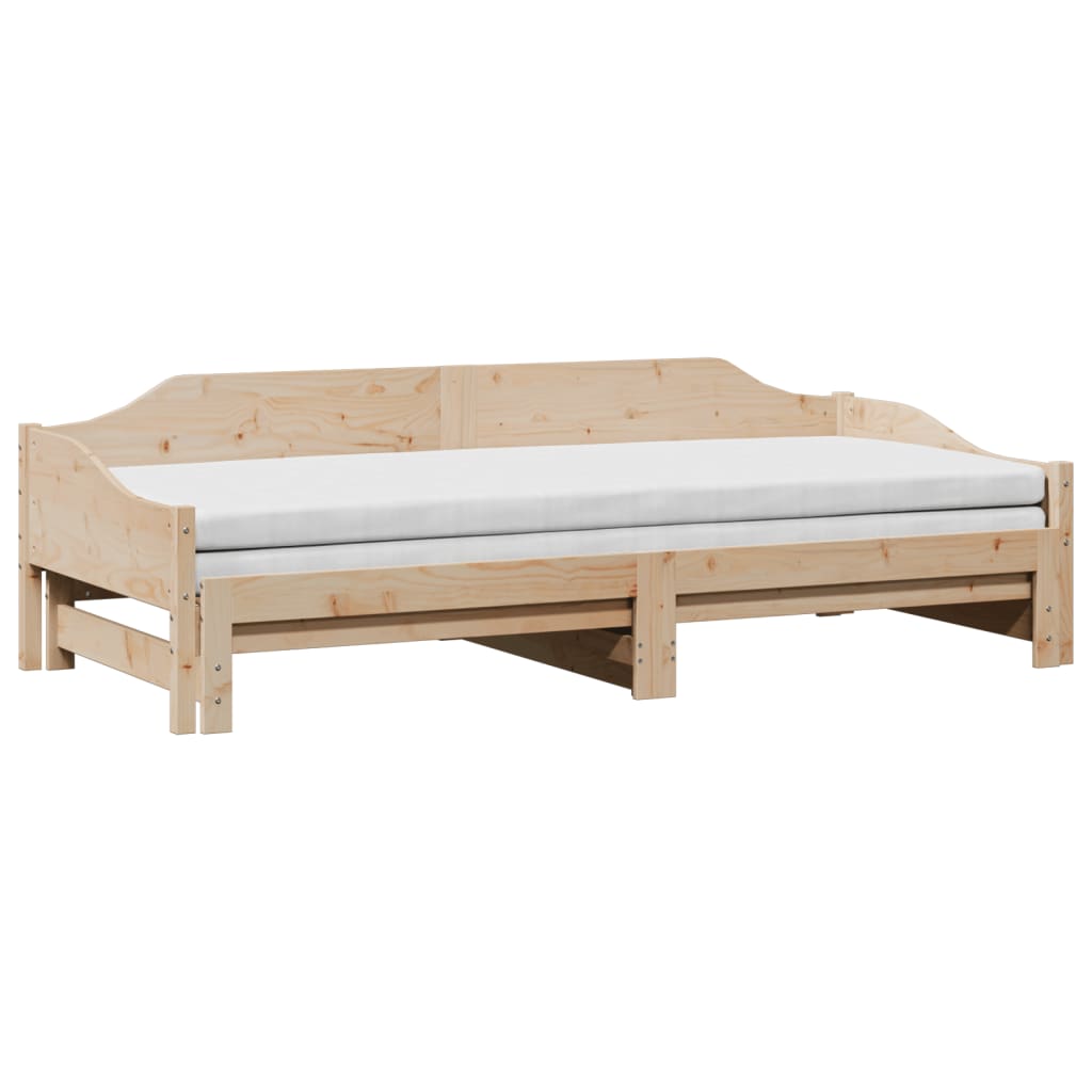 Divano Letto Con Letto Estraibile 80x200cm Legno Massello Pino