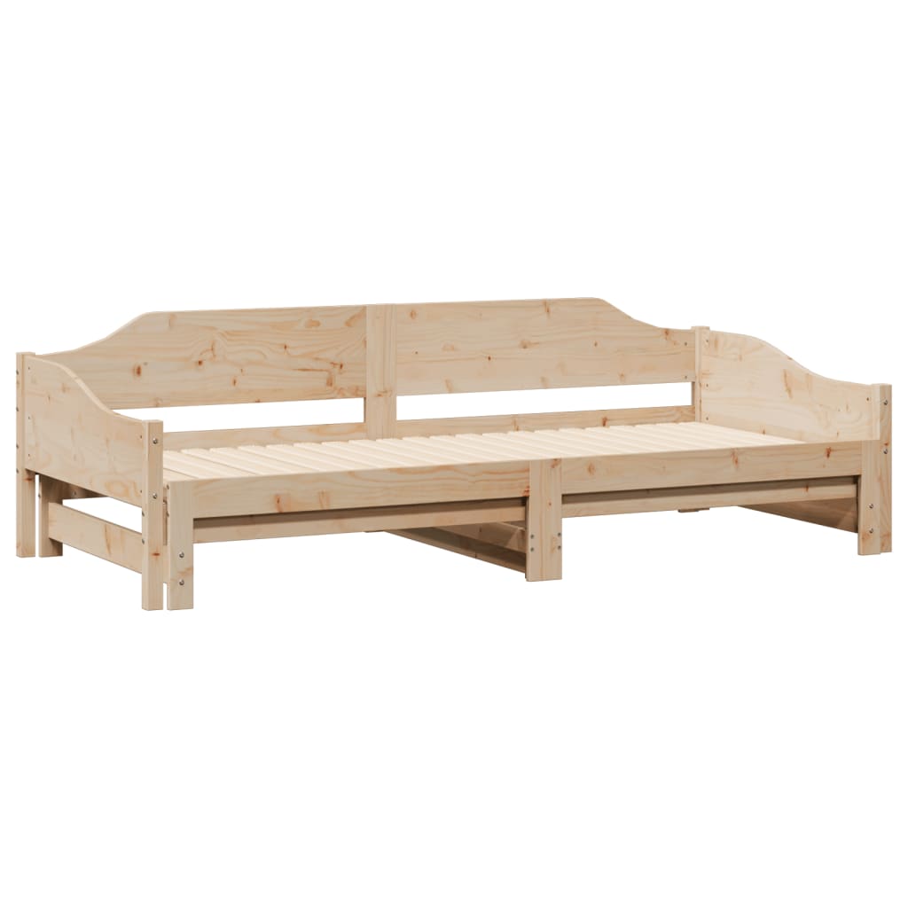 Divano Letto Con Letto Estraibile 80x200cm Legno Massello Pino