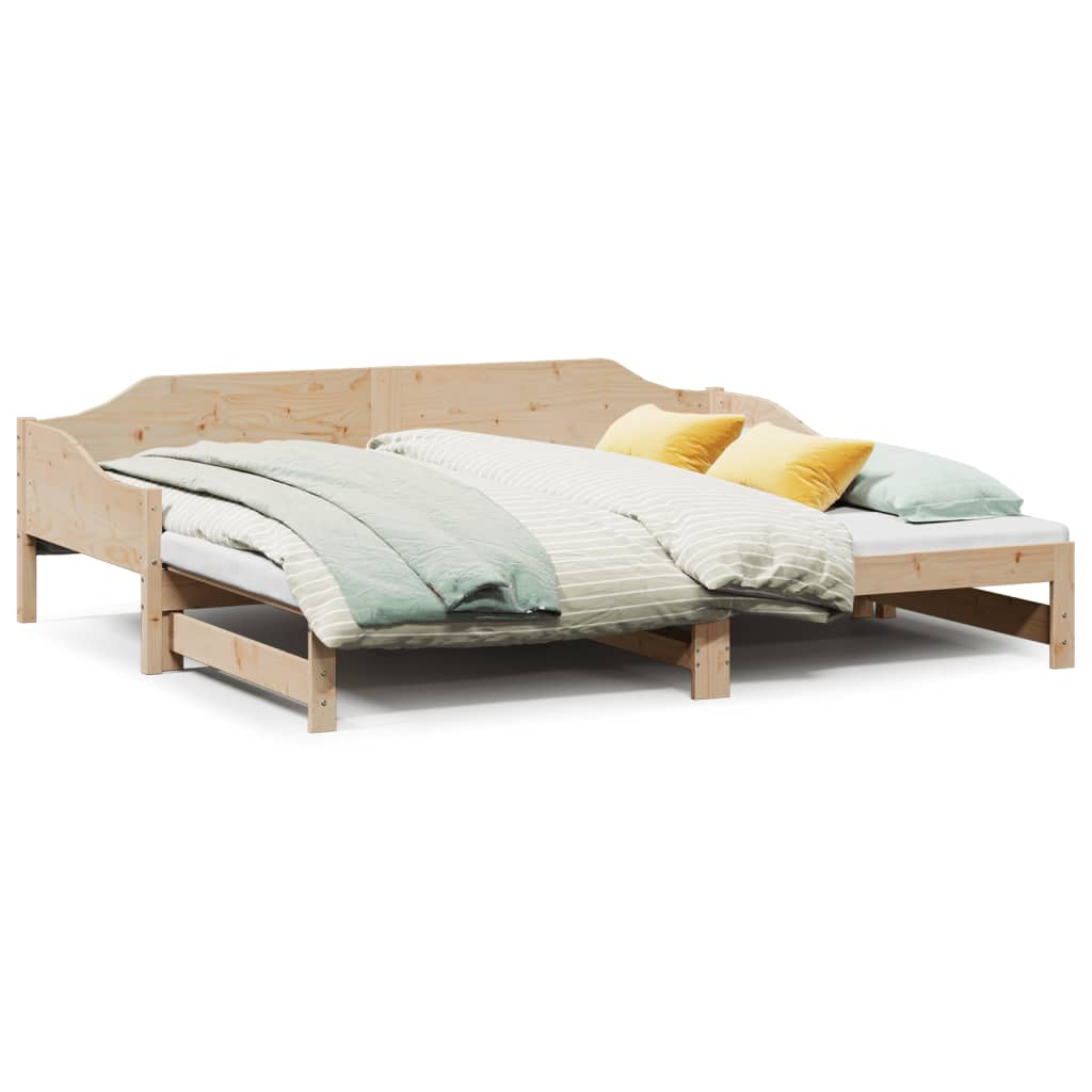 Divano Letto Con Letto Estraibile 90x200cm Legno Massello Pino