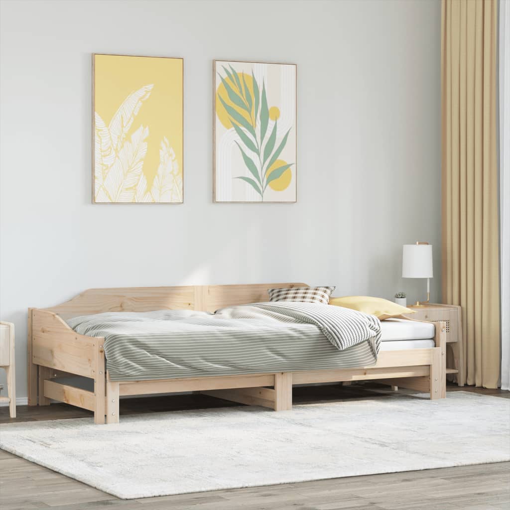 Divano Letto Con Letto Estraibile 90x200cm Legno Massello Pino