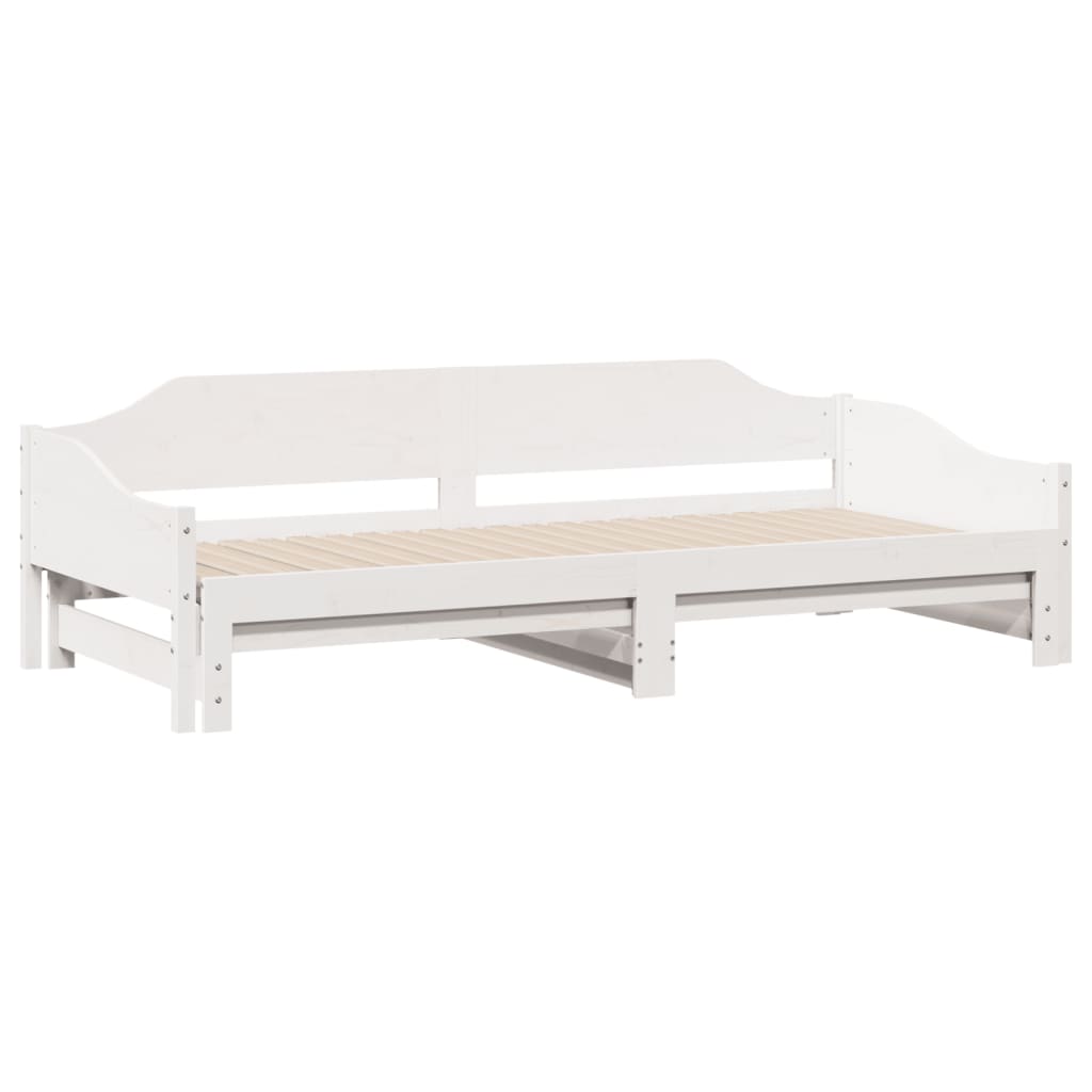 Divano Letto Con Letto Estraibile Bianco 90x190cm Massello Pino